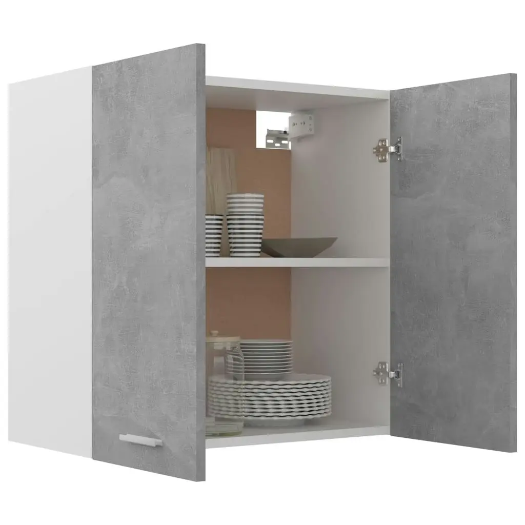 Hanging Cabinet Concrete Grey 60x31x60 cm Engineered Wood 801272