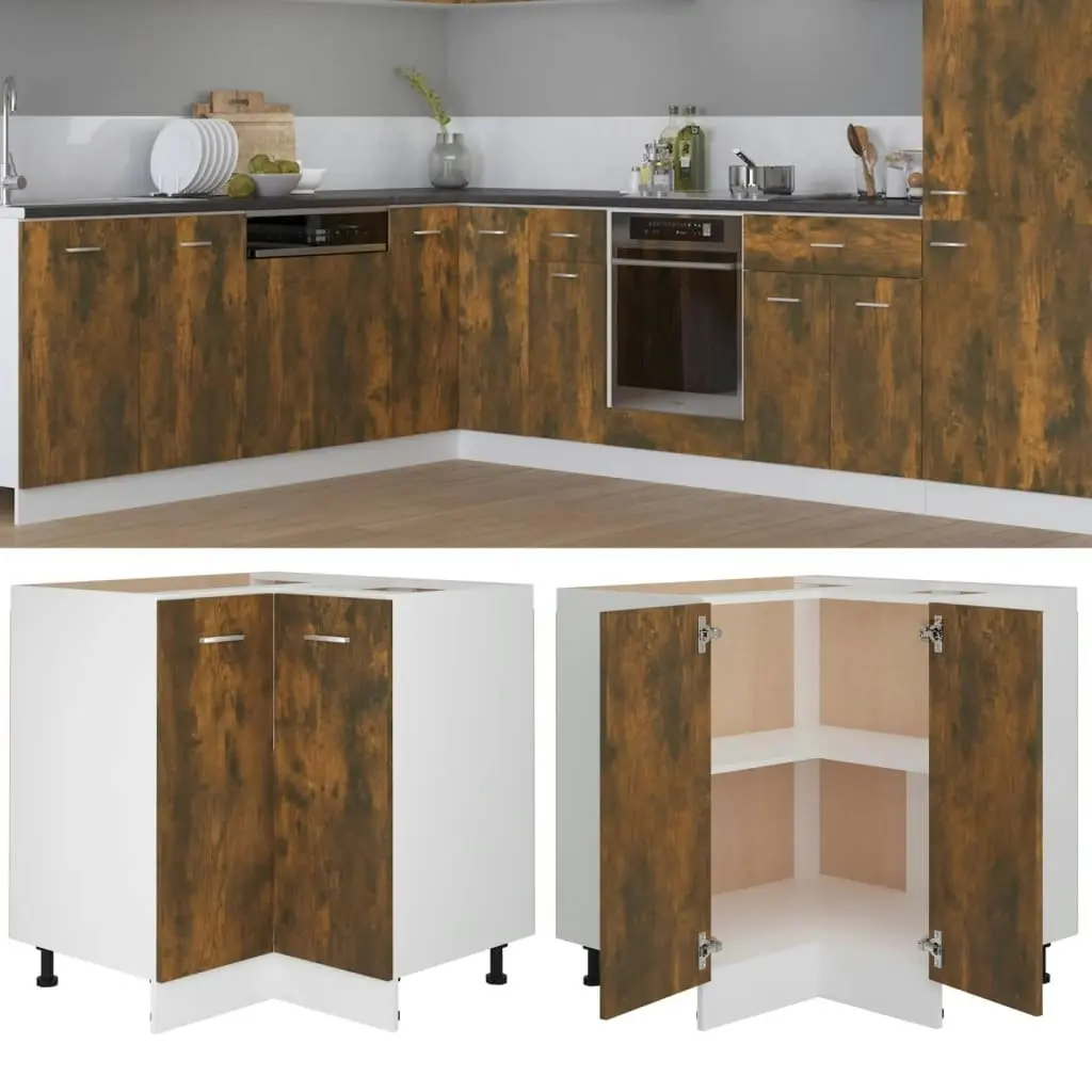 Kitchen Cabinet Smoked Oak 75.5x75.5x81.5 cm Engineered Wood 815582