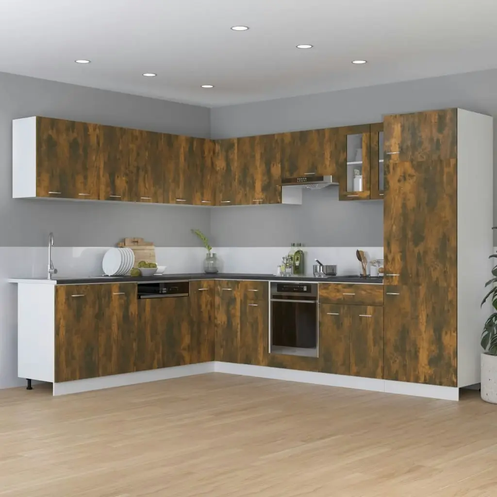 Kitchen Cabinet Smoked Oak 75.5x75.5x81.5 cm Engineered Wood 815582