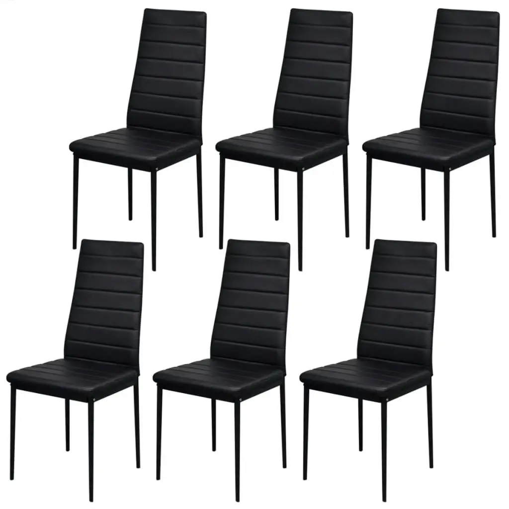 Seven Piece Dining Table Set Black 242987