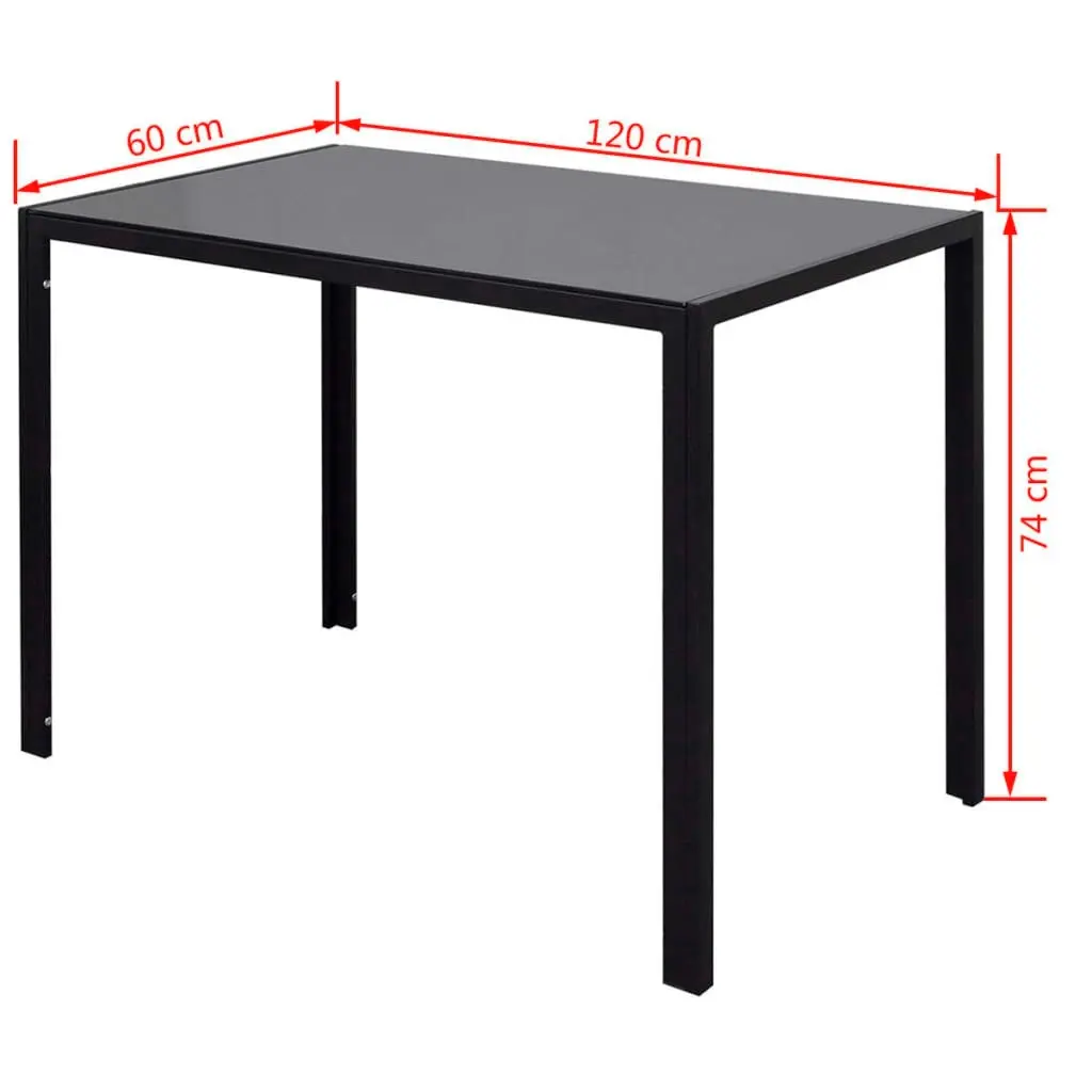 Seven Piece Dining Table Set Black 242987