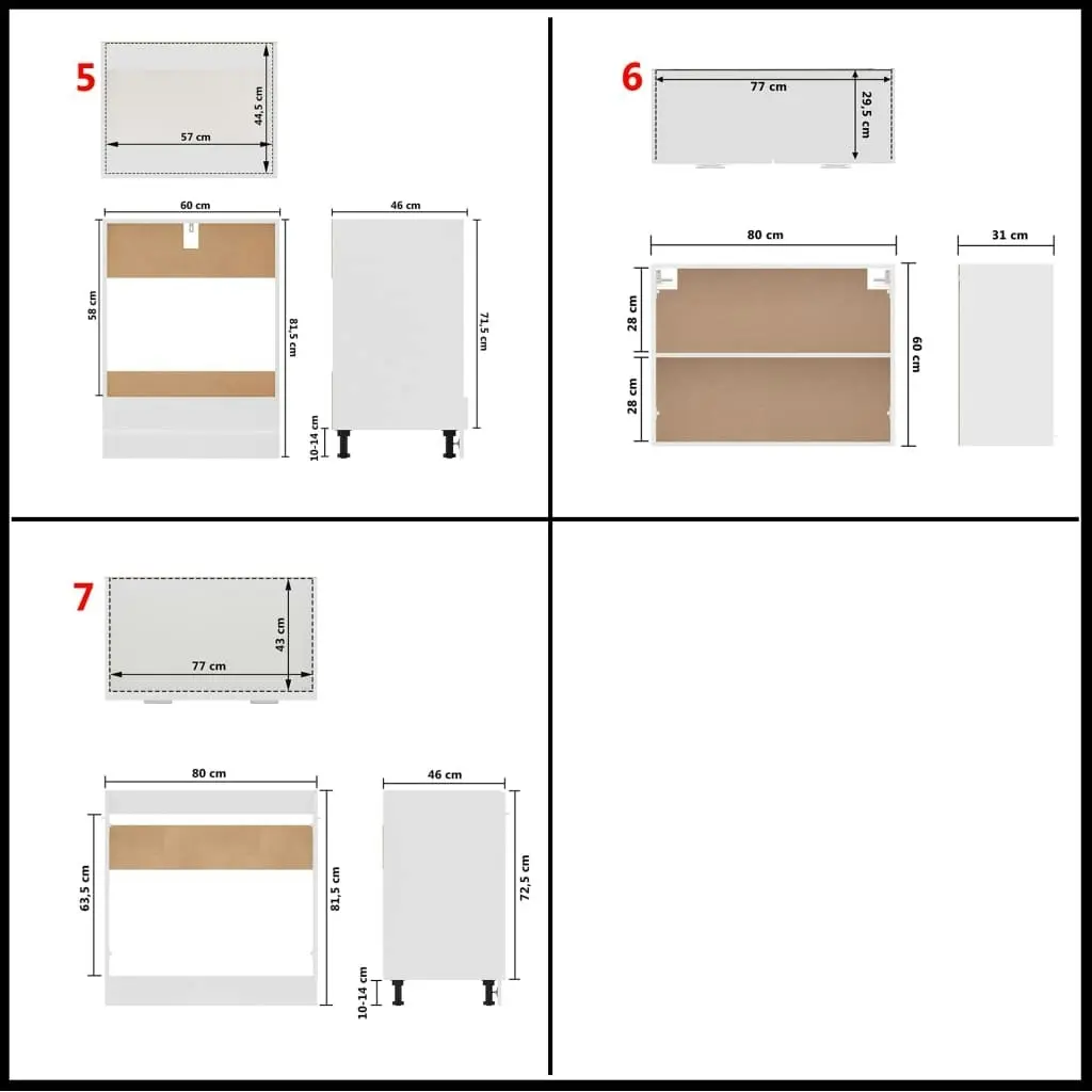 7 Piece Kitchen Cabinet Set White Engineered Wood 3067631