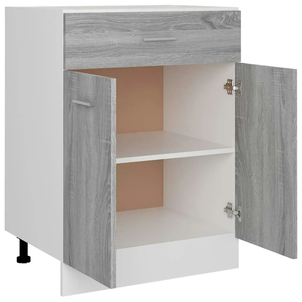 Drawer Bottom Cabinet Grey Sonoma 60x46x81.5 cm Engineered Wood 815577