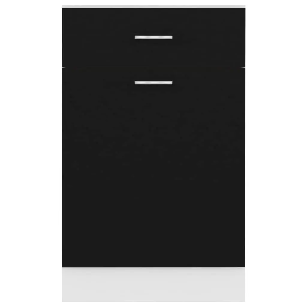 Drawer Bottom Cabinet Black 50x46x81.5 cm Engineered Wood 801221