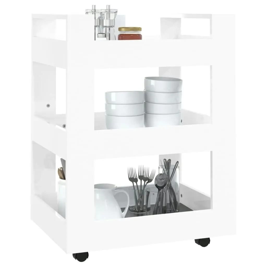 Kitchen Trolley High Gloss White 60x45x80 cm Engineered Wood 816818