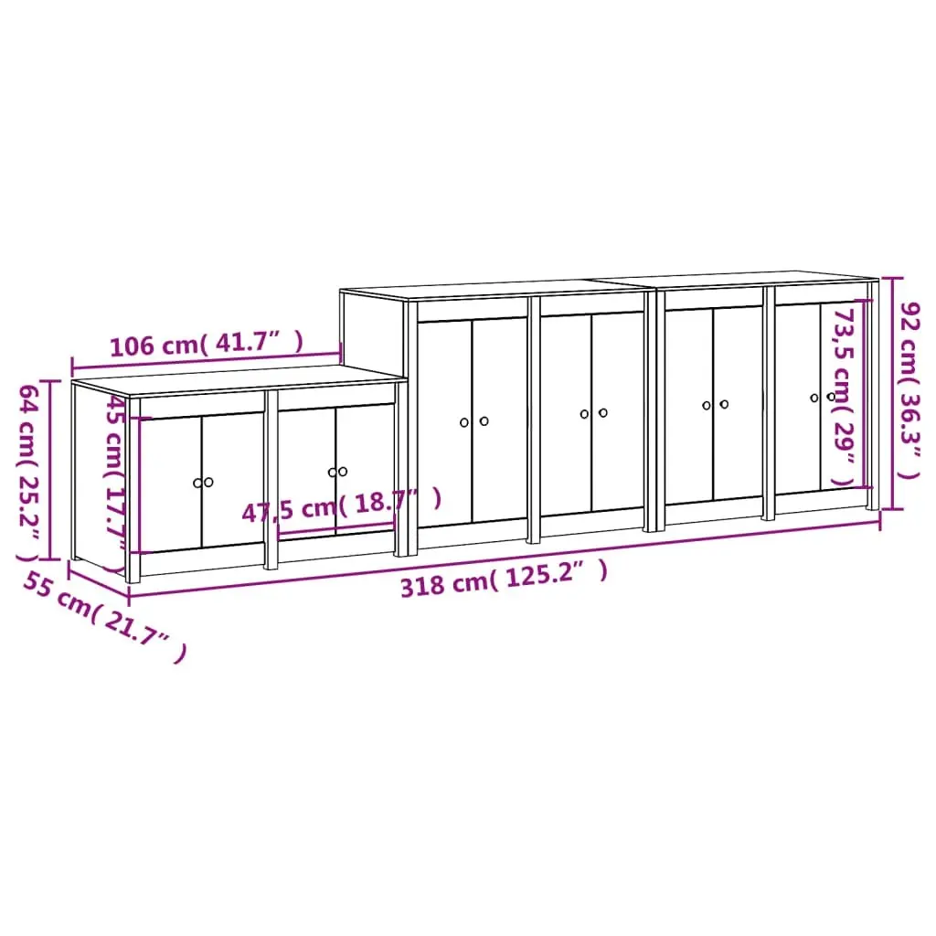 Outdoor Kitchen Cabinets 3 pcs Solid Wood Douglas 3196145