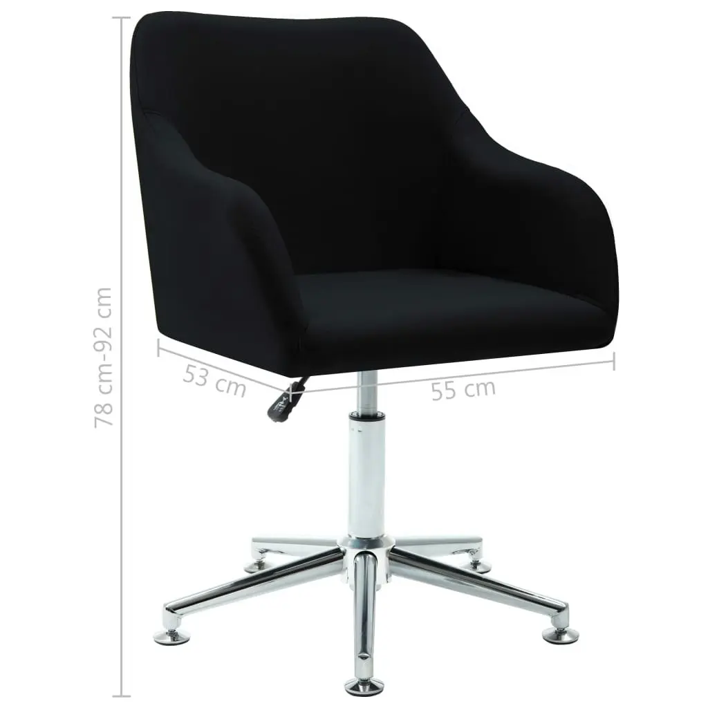 Swivel Dining Chair Black Fabric 283475