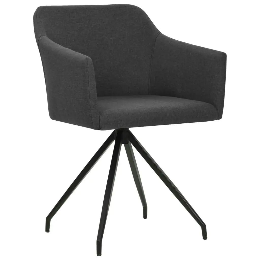 Swivel Dining Chairs 2 pcs Dark Grey Fabric 323073