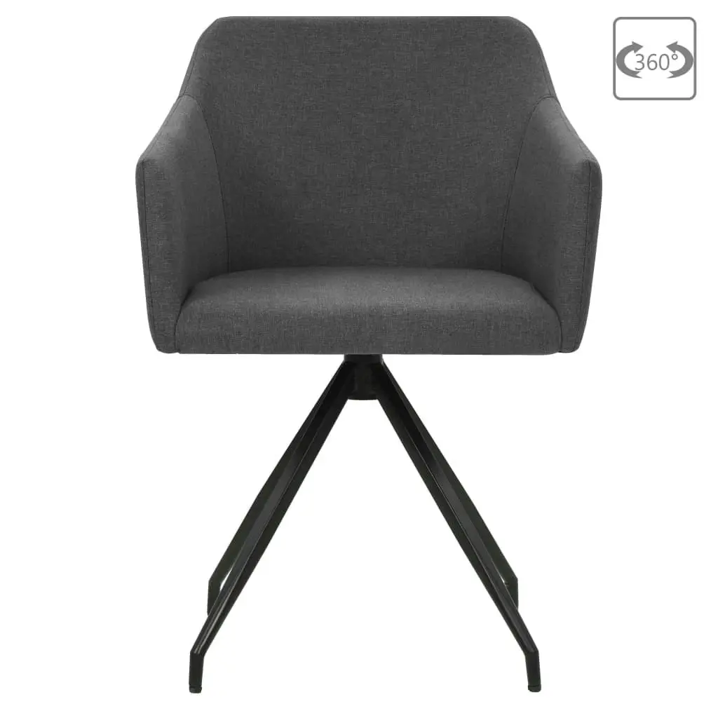 Swivel Dining Chairs 2 pcs Dark Grey Fabric 323073