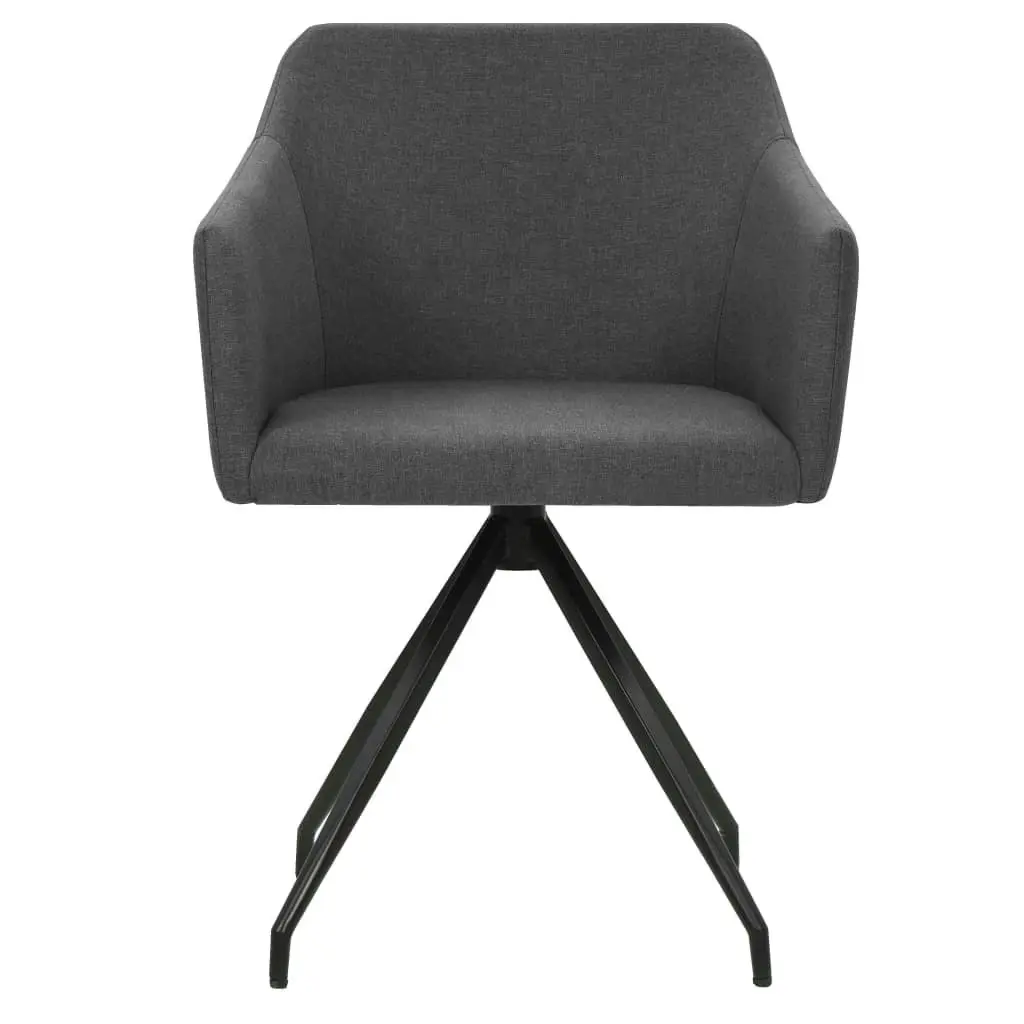 Swivel Dining Chairs 2 pcs Dark Grey Fabric 323073