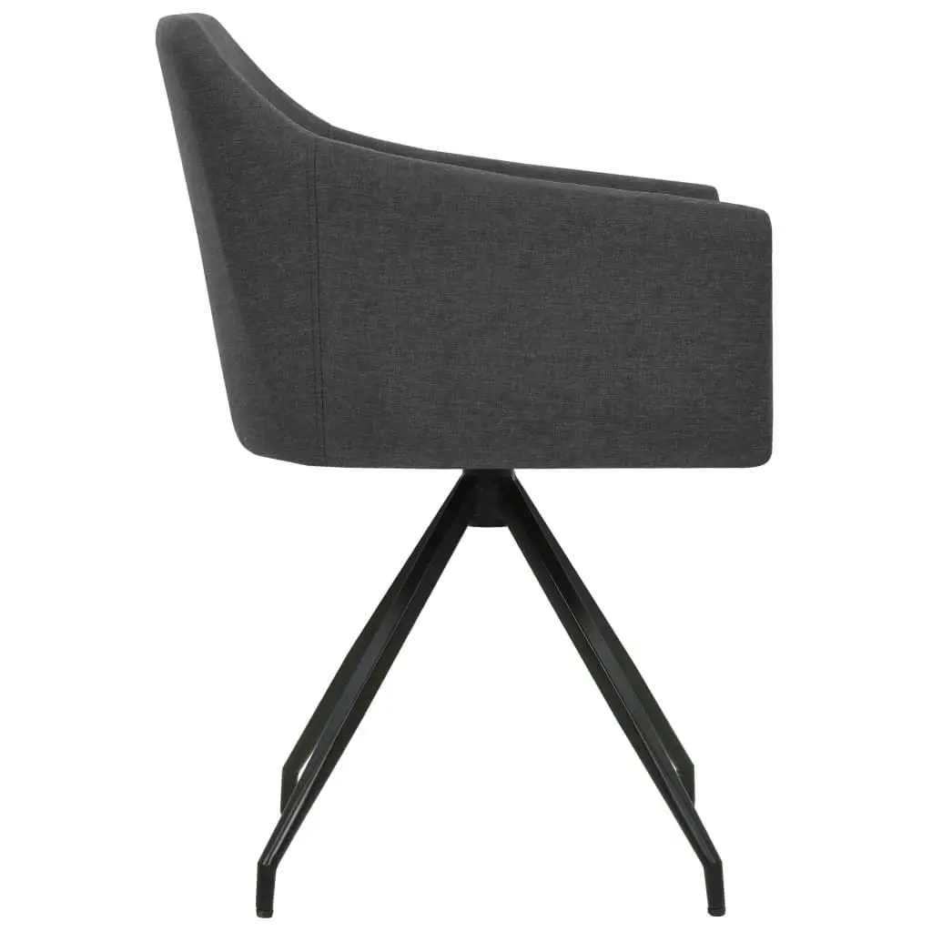 Swivel Dining Chairs 2 pcs Dark Grey Fabric 323073