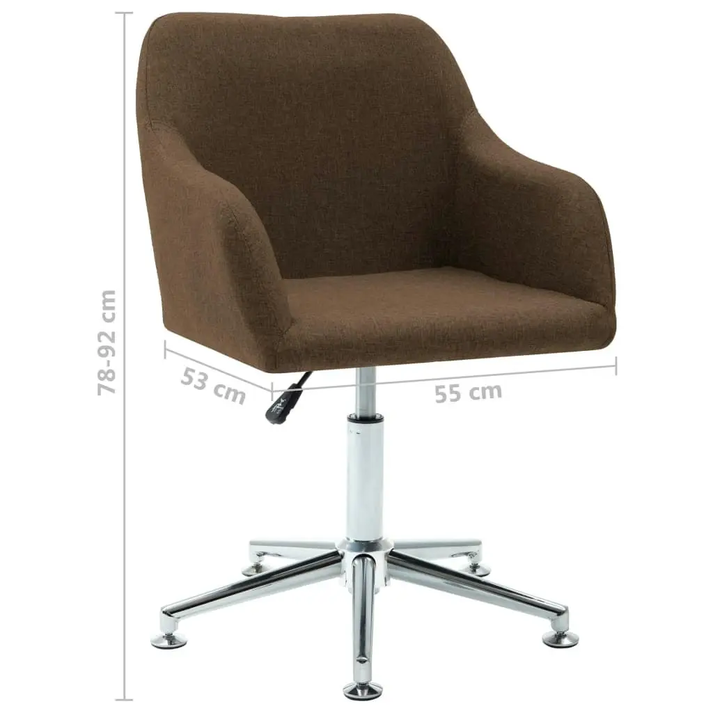 Swivel Dining Chair Brown Fabric 323034