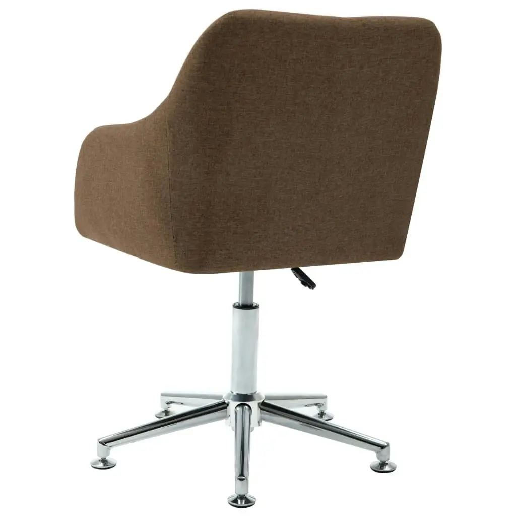 Swivel Dining Chair Brown Fabric 323034