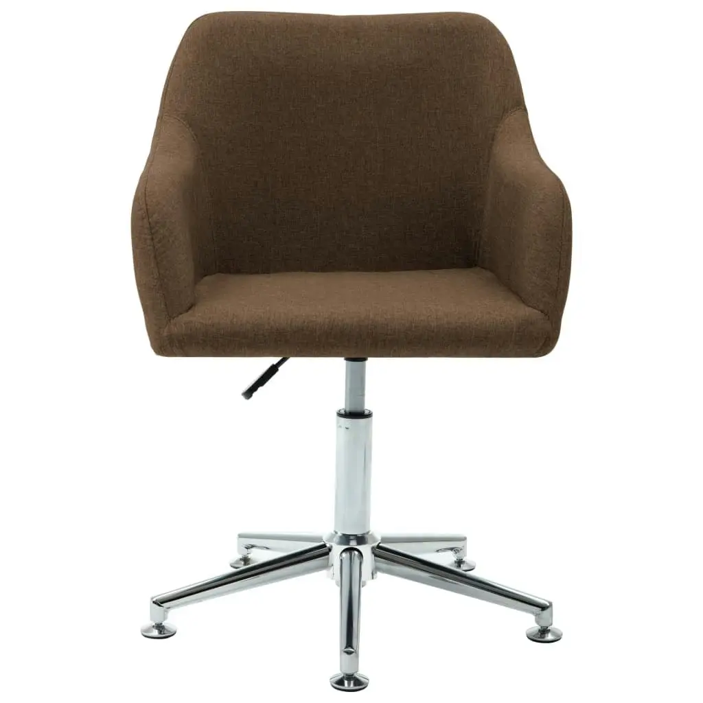 Swivel Dining Chair Brown Fabric 323034