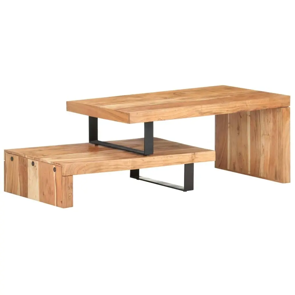 2 Piece Coffee Table Set Solid Acacia Wood 320394