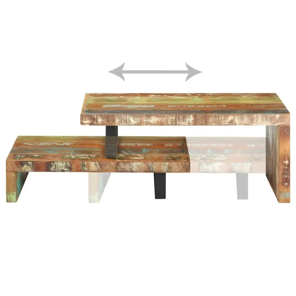 2 Piece Coffee Table Set Solid Reclaimed Wood 320393