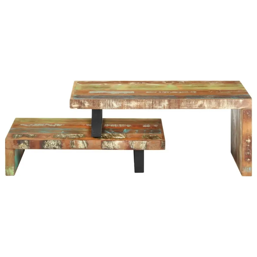 2 Piece Coffee Table Set Solid Reclaimed Wood 320393