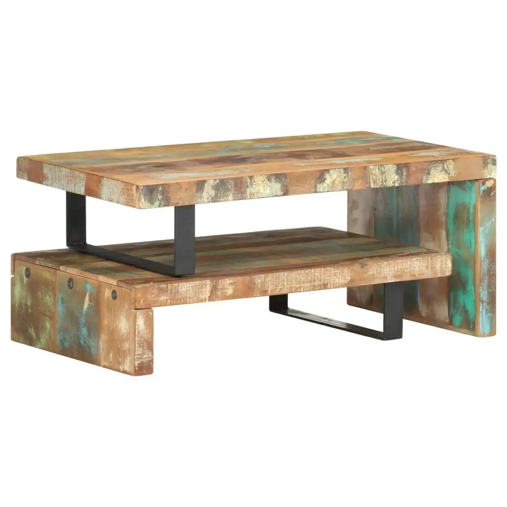 2 Piece Coffee Table Set Solid Reclaimed Wood 320393