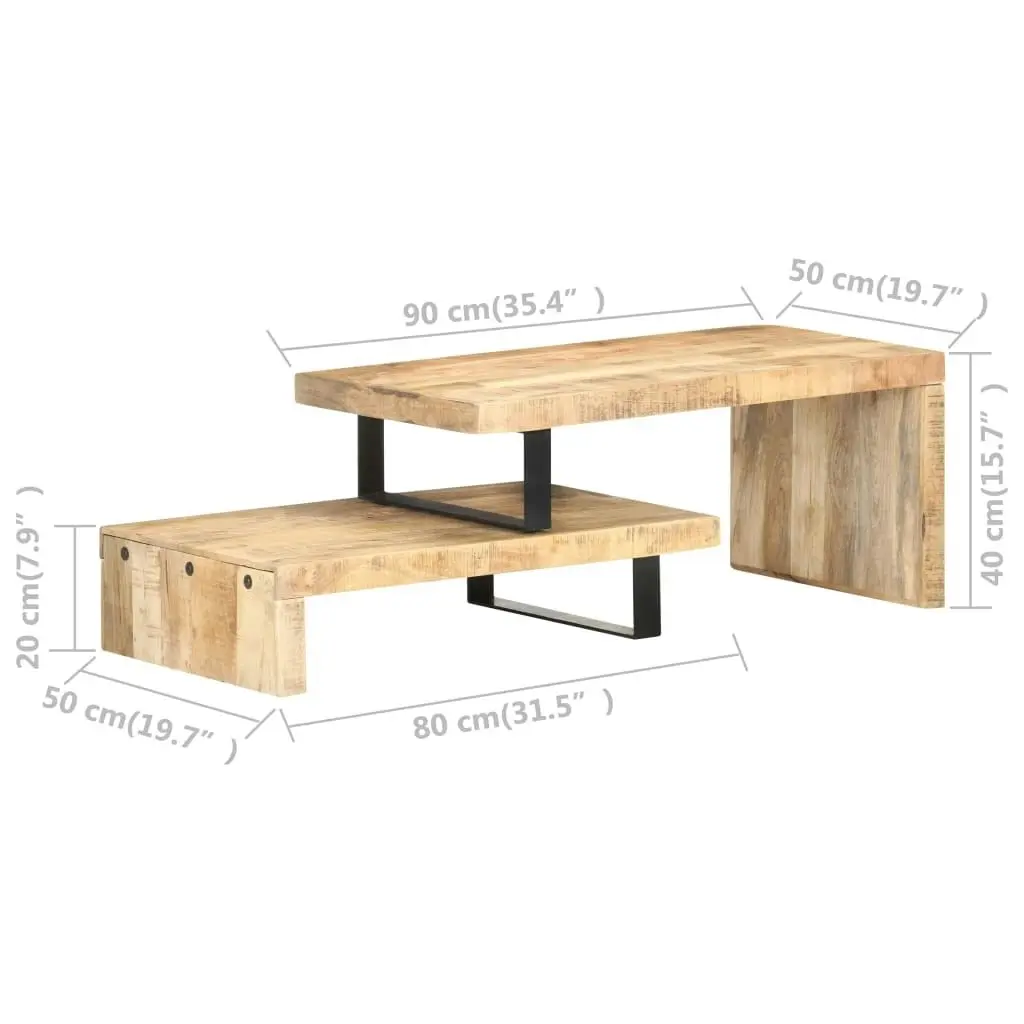 2 Piece Coffee Table Set Solid Mango Wood 320392