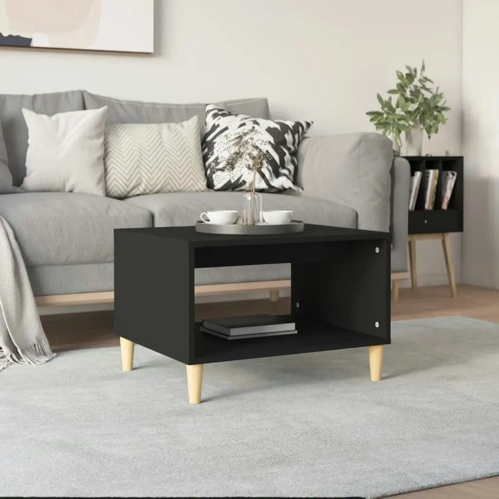 Coffee Table  Black 60x50x40 cm Engineered Wood 812673