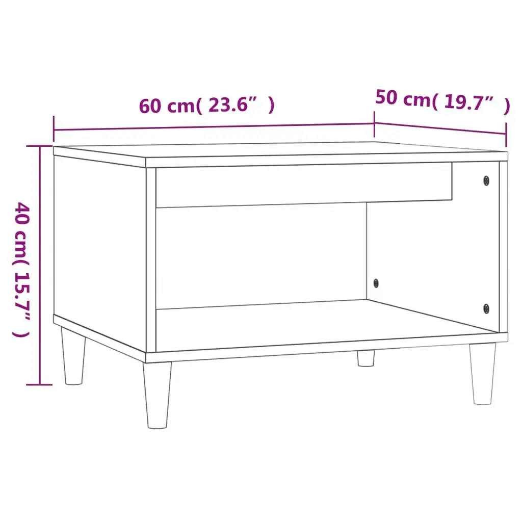 Coffee Table  Black 60x50x40 cm Engineered Wood 812673