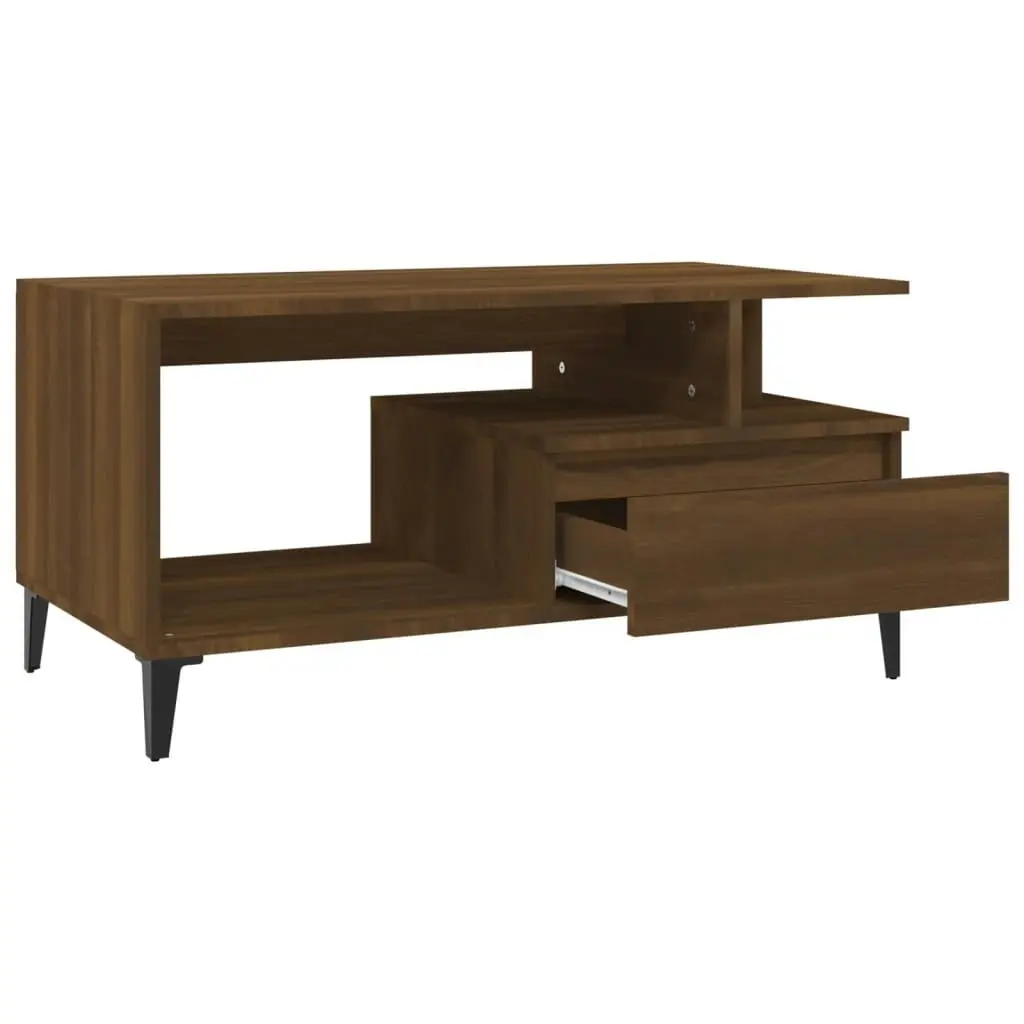 Coffee Table  Brown Oak 90x49x45 cm Engineered Wood 819627