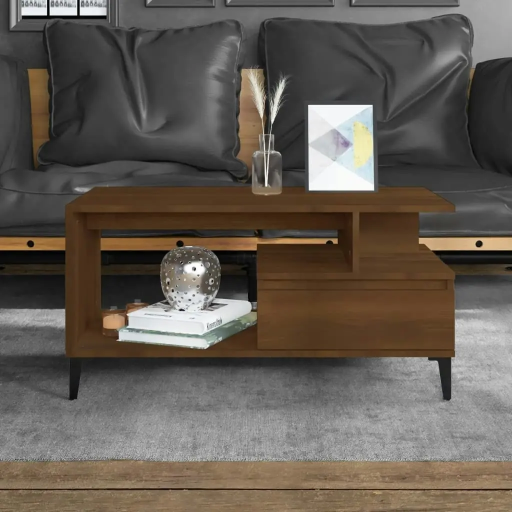 Coffee Table  Brown Oak 90x49x45 cm Engineered Wood 819627