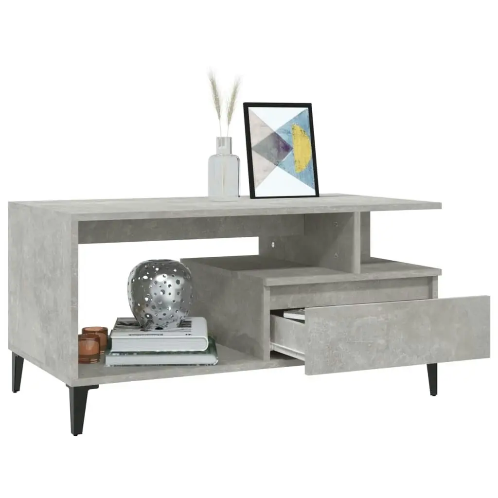 Coffee Table  Concrete Grey 90x49x45 cm Engineered Wood 819624