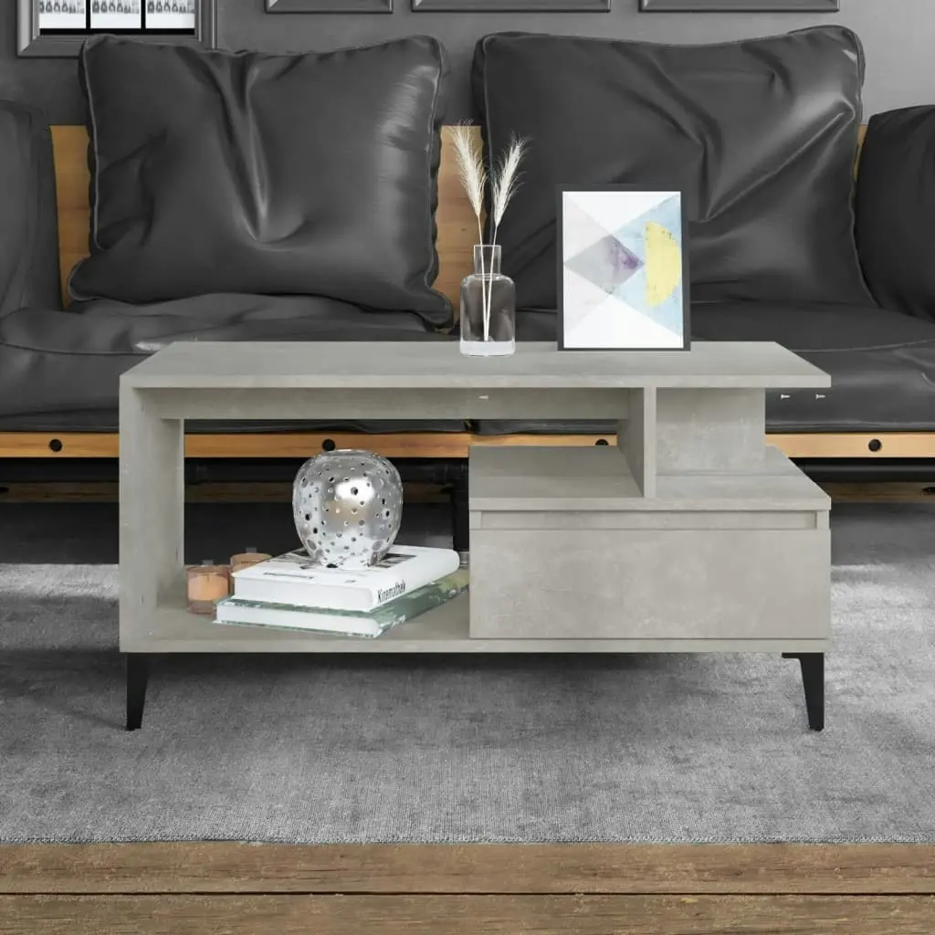 Coffee Table  Concrete Grey 90x49x45 cm Engineered Wood 819624