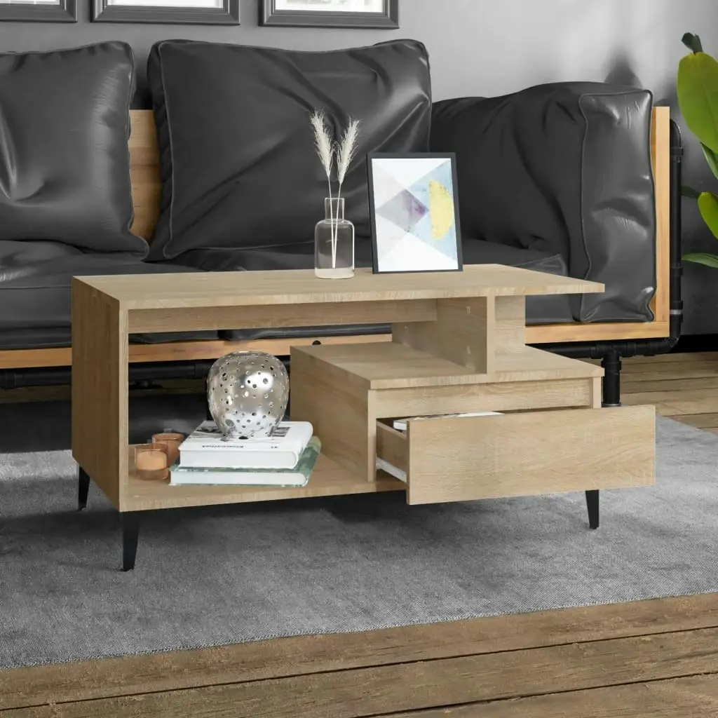 Coffee Table  Sonoma Oak 90x49x45 cm Engineered Wood 819623