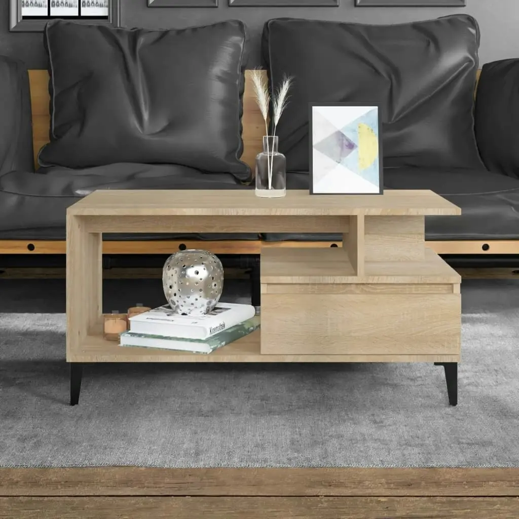 Coffee Table  Sonoma Oak 90x49x45 cm Engineered Wood 819623