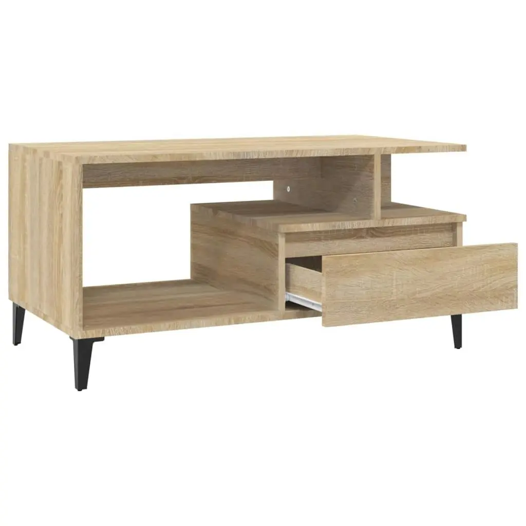 Coffee Table  Sonoma Oak 90x49x45 cm Engineered Wood 819623