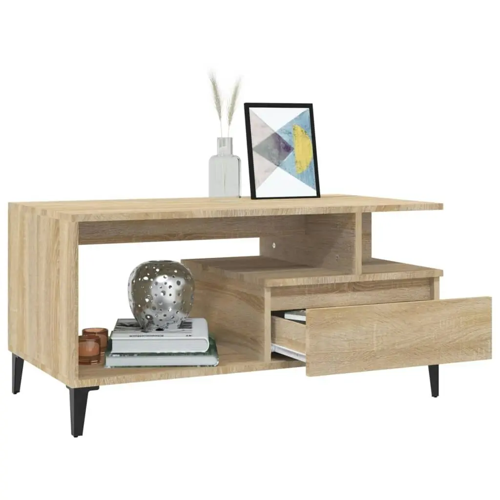 Coffee Table  Sonoma Oak 90x49x45 cm Engineered Wood 819623