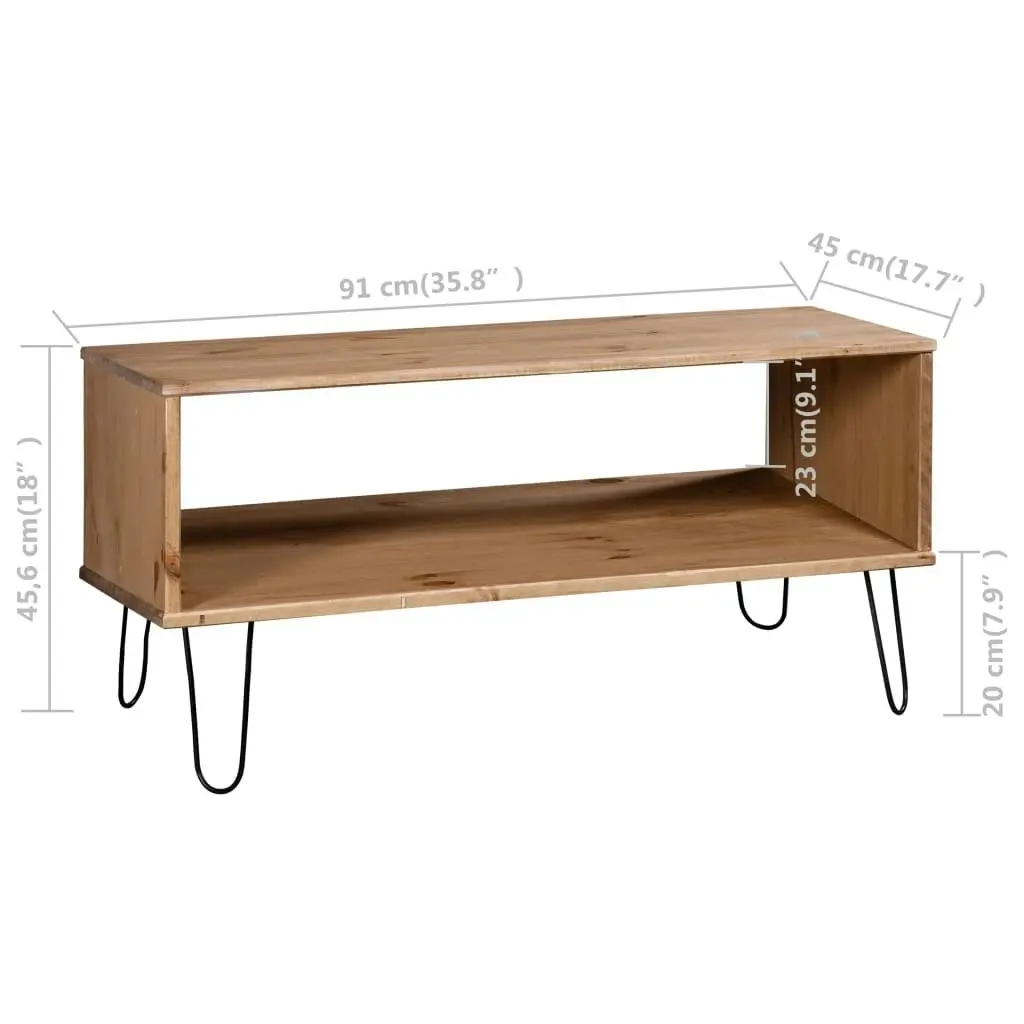 Coffee Table "New York" Light Wood Solid Pine Wood 321148