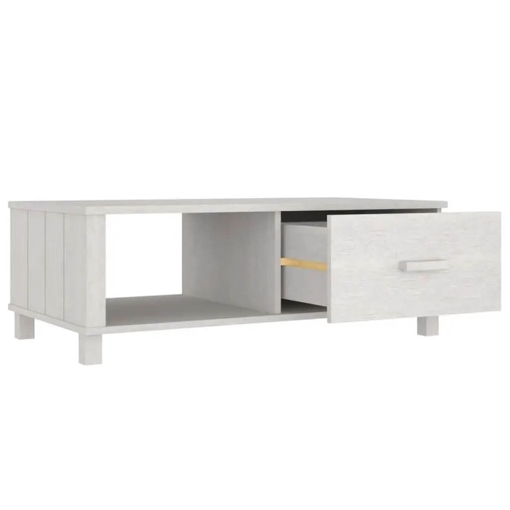 Coffee Table "HAMAR" White 100x55x35 cm Solid Wood Pine 340453