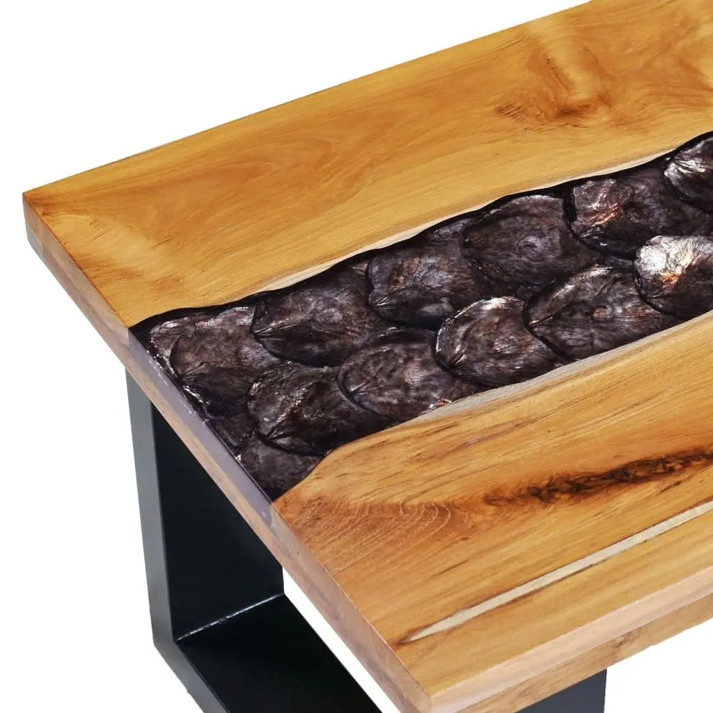 Coffee Table 100x50x40 cm Solid Teak Wood and Polyresin 281646