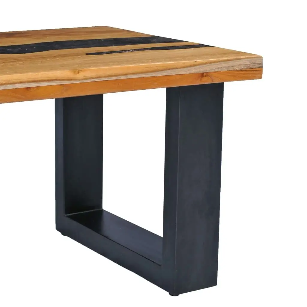 Coffee Table 100x50x40 cm Solid Teak Wood and Polyresin 281646