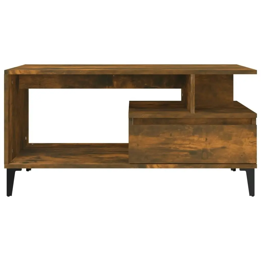 Coffee Table  Smoked Oak 90x49x45 cm Engineered Wood 819625