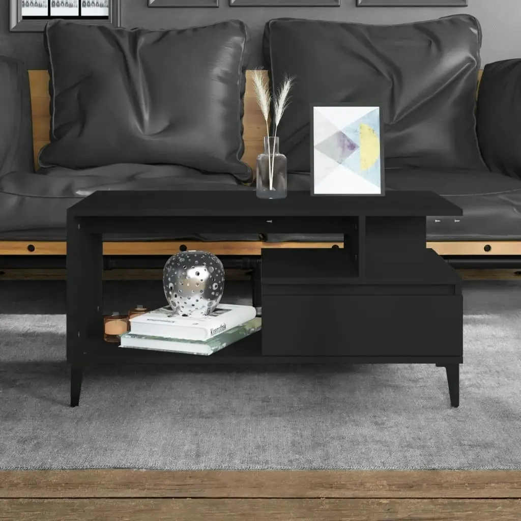 Coffee Table  Black 90x49x45 cm Engineered Wood 819621