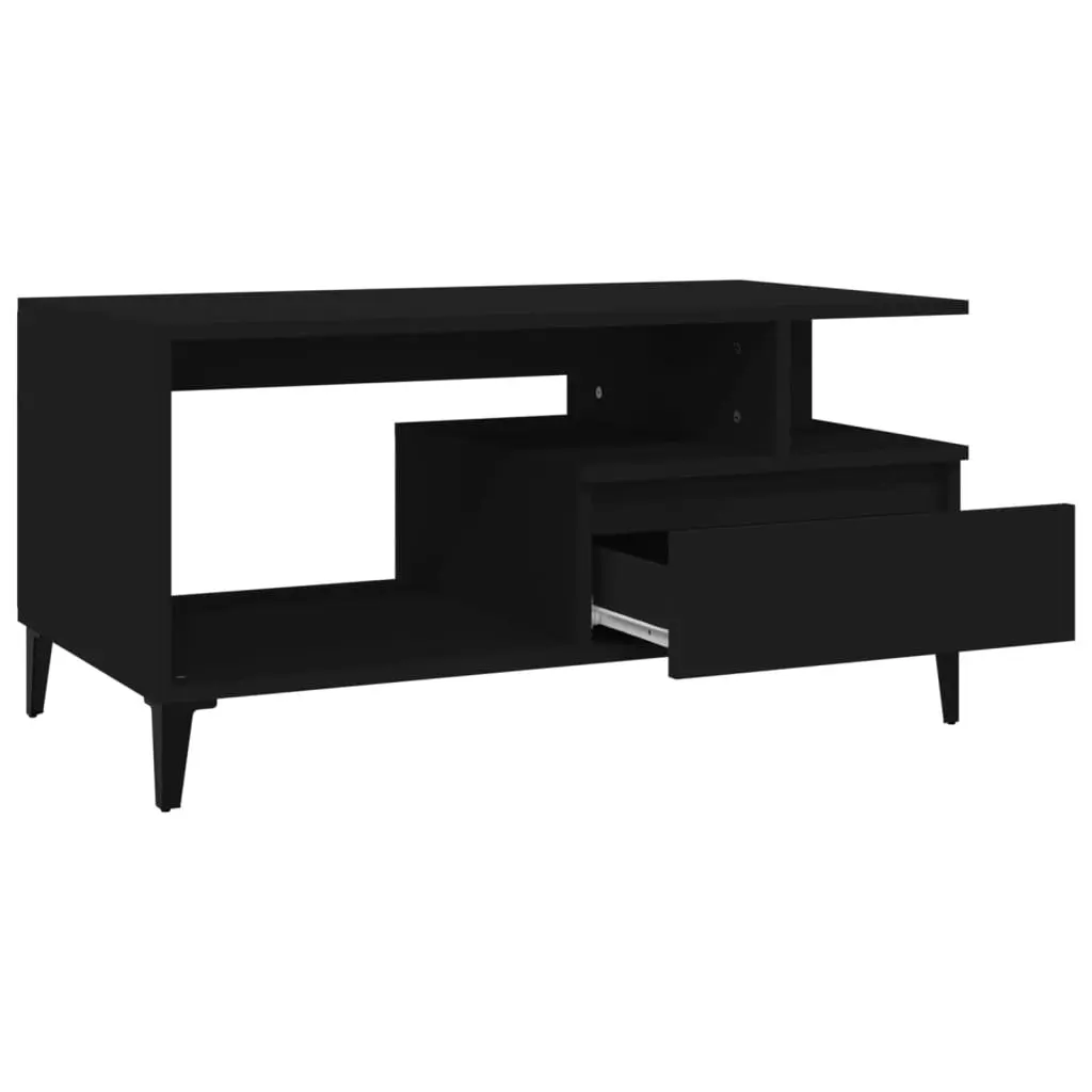 Coffee Table  Black 90x49x45 cm Engineered Wood 819621