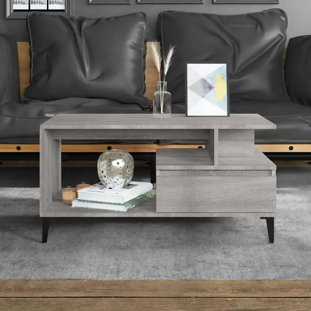 Coffee Table  Grey Sonoma 90x49x45 cm Engineered Wood 819626