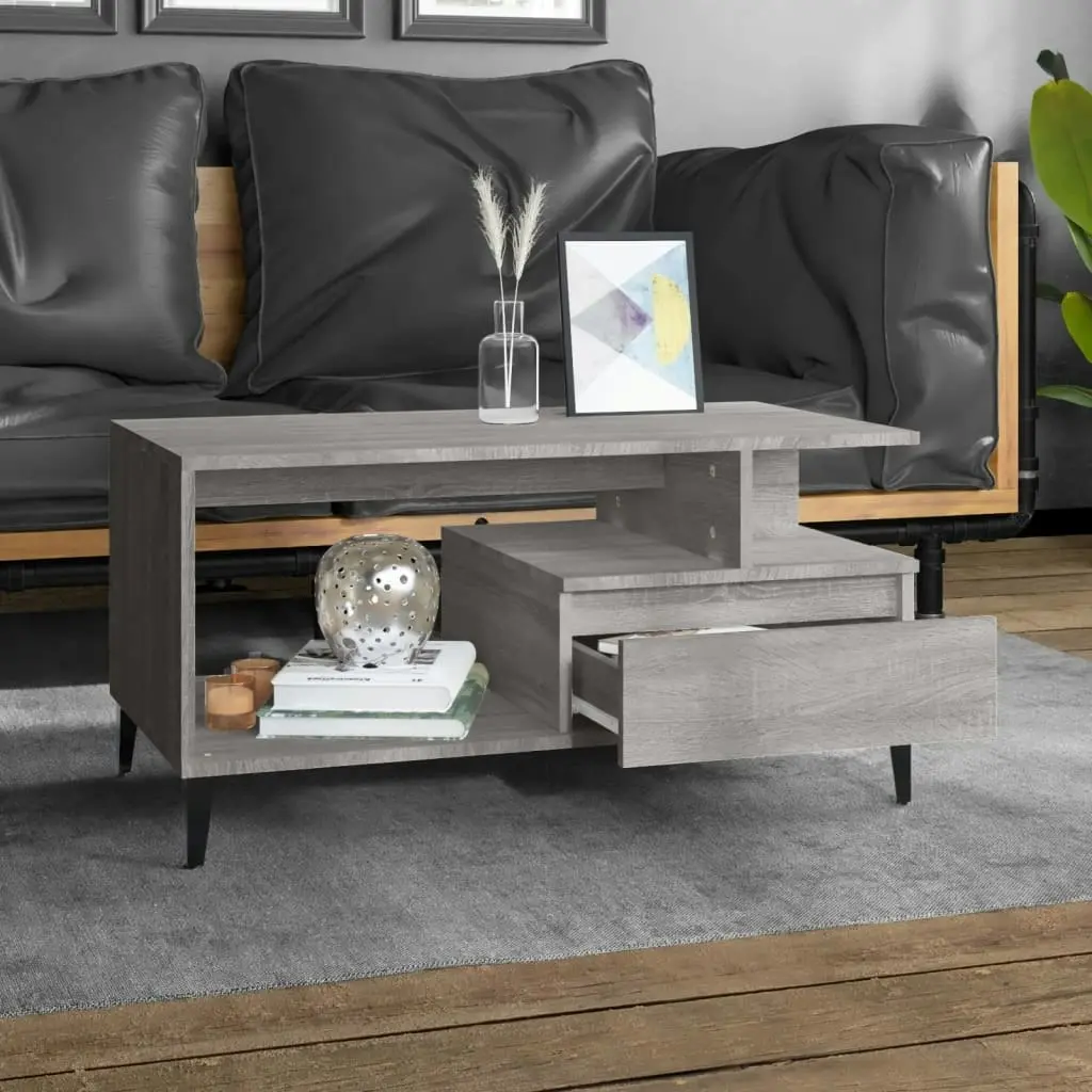 Coffee Table  Grey Sonoma 90x49x45 cm Engineered Wood 819626