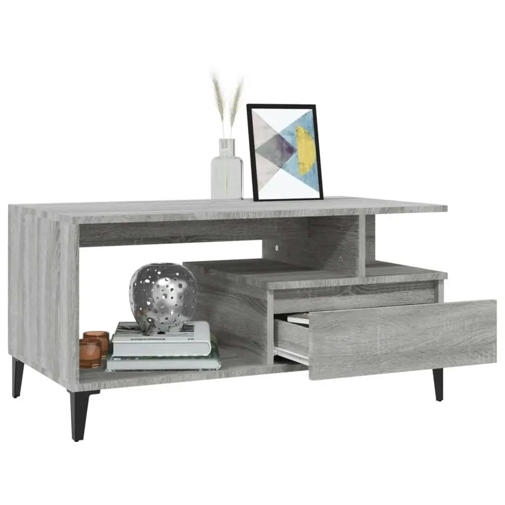 Coffee Table  Grey Sonoma 90x49x45 cm Engineered Wood 819626