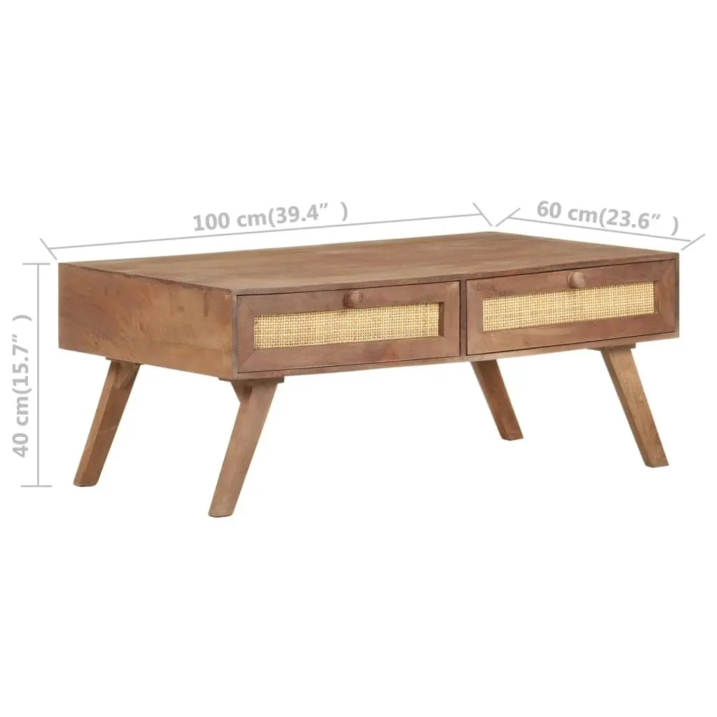 Coffee Table 100x60x40 cm Solid Mango Wood 323599