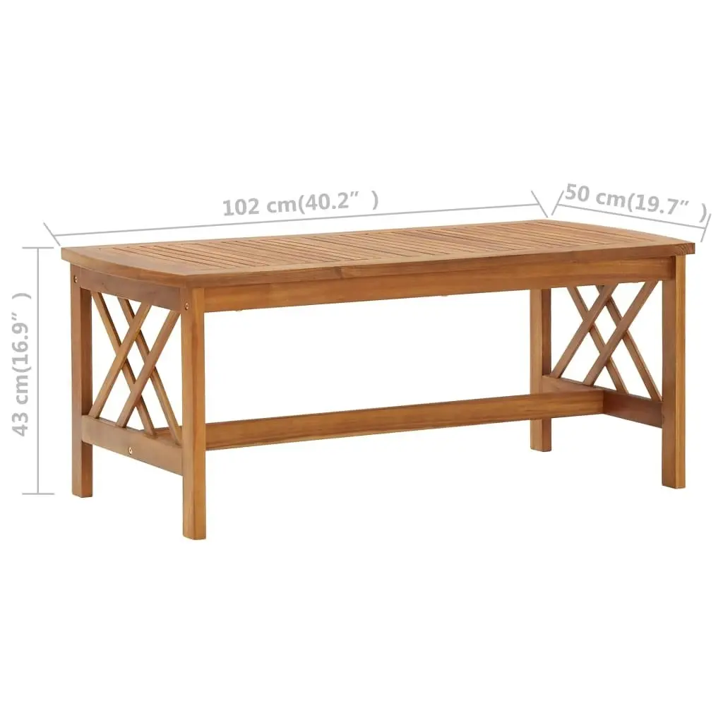 Coffee Table 102x50x43 cm Solid Acacia Wood 310265