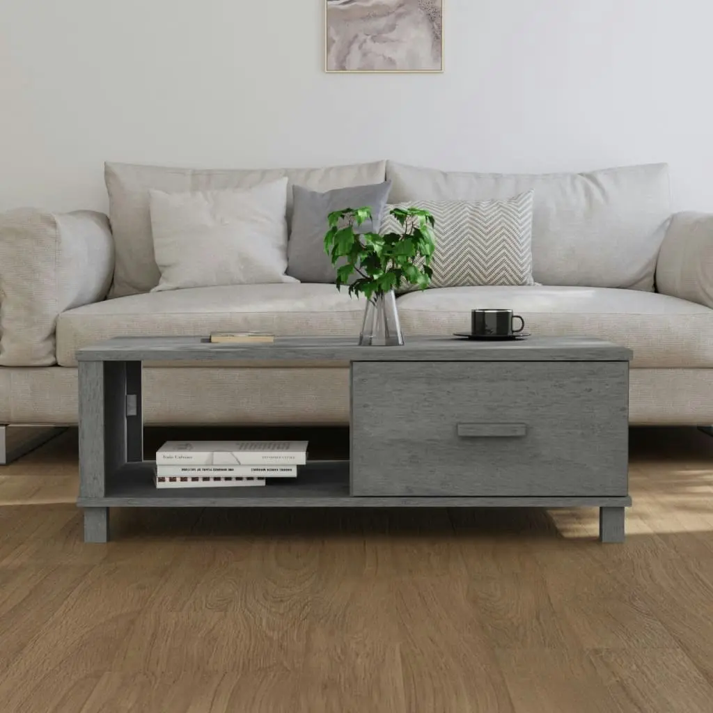 Coffee Table "HAMAR" Dark Grey 100x55x35 cm Solid Wood Pine 340454