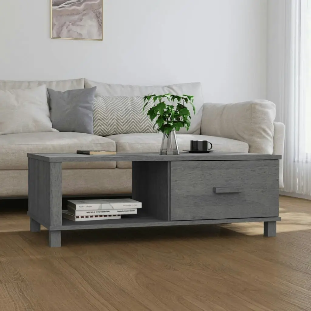 Coffee Table "HAMAR" Dark Grey 100x55x35 cm Solid Wood Pine 340454