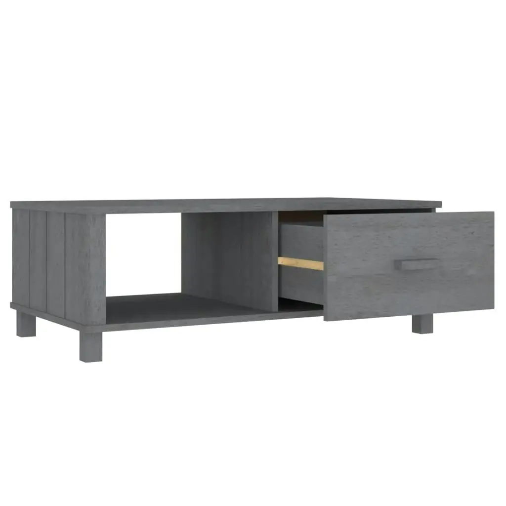 Coffee Table "HAMAR" Dark Grey 100x55x35 cm Solid Wood Pine 340454