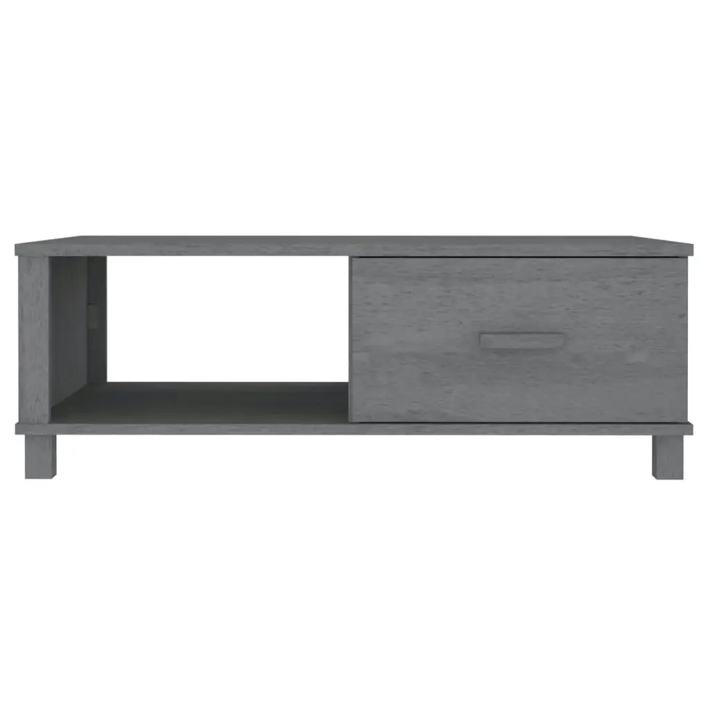 Coffee Table "HAMAR" Dark Grey 100x55x35 cm Solid Wood Pine 340454