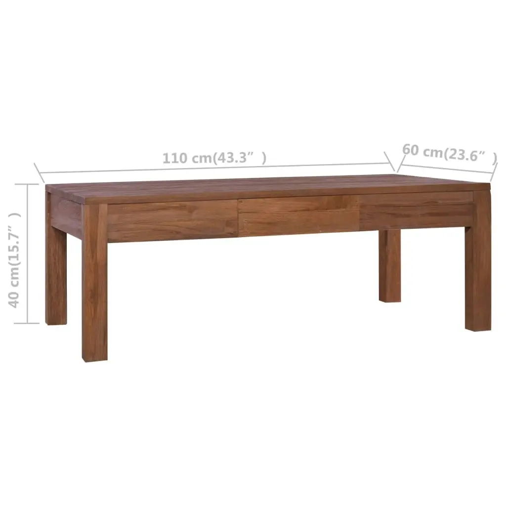 Coffee Table 110x60x40 cm Solid Teak Wood 289079